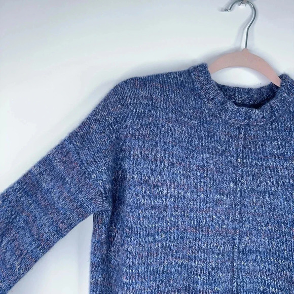 Zadig & Voltaire Andrea Cashmere Sweater Blue Heather Knit Crew Neck Boxy XS - Picture 4 of 11